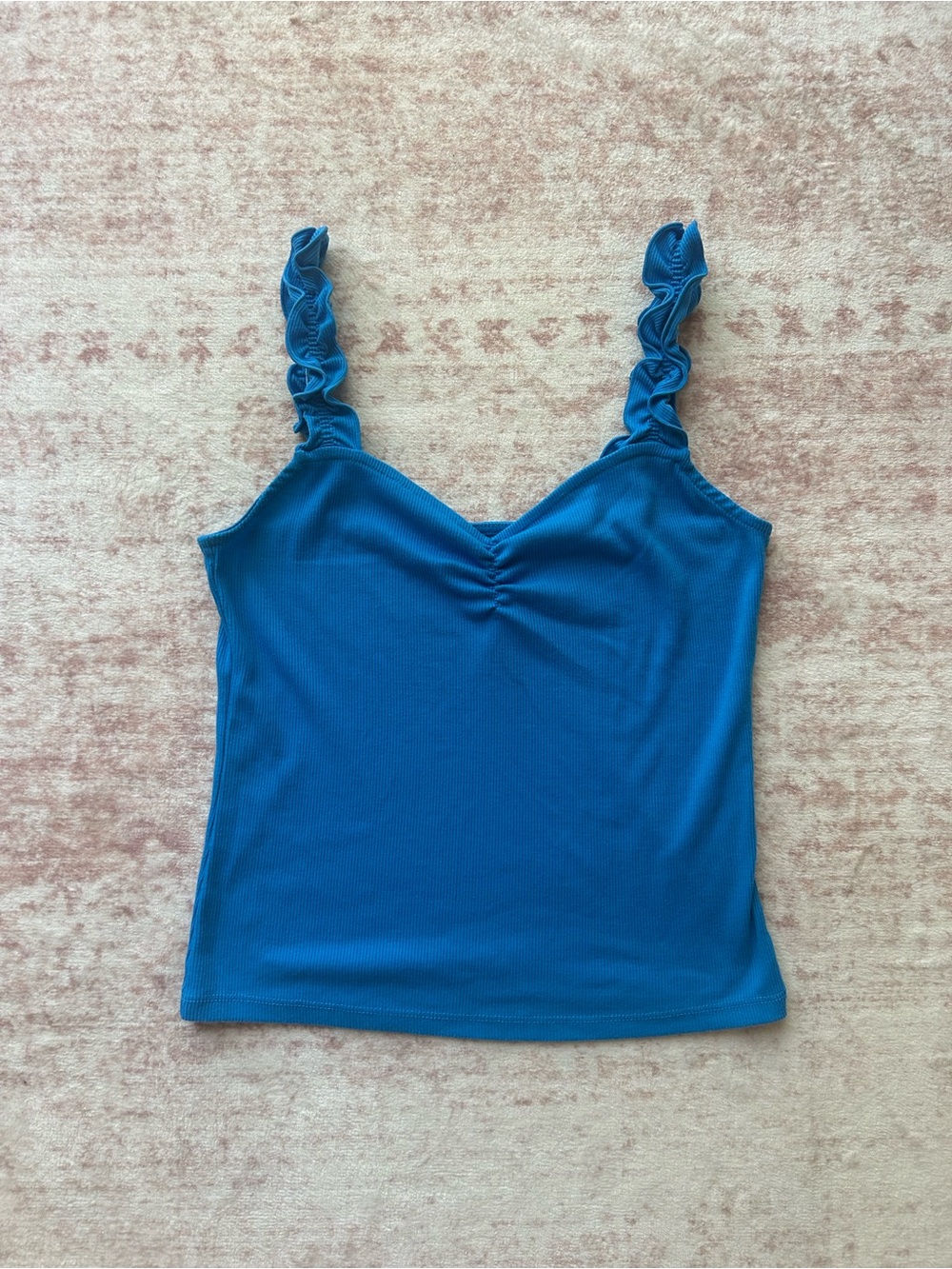 bp Blue Ruffle Strap Camisole